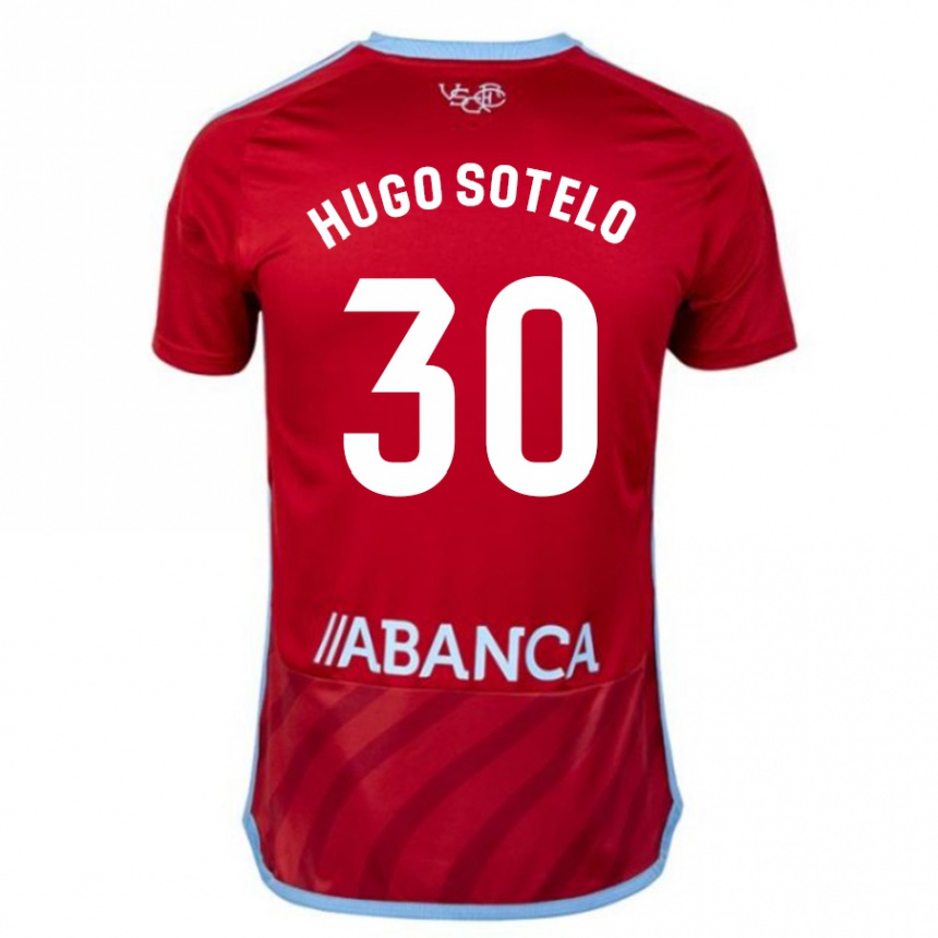 Kinder Fußball Hugo Sotelo #30 Rot Auswärtstrikot Trikot 2023/24 T-Shirt Luxemburg