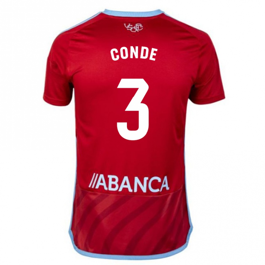 Kinder Fußball Martín Conde #3 Rot Auswärtstrikot Trikot 2023/24 T-Shirt Luxemburg