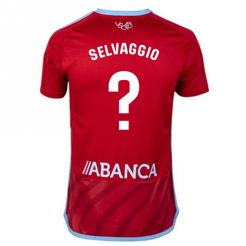 Kinder Fußball Nico Selvaggio #0 Rot Auswärtstrikot Trikot 2023/24 T-Shirt Luxemburg