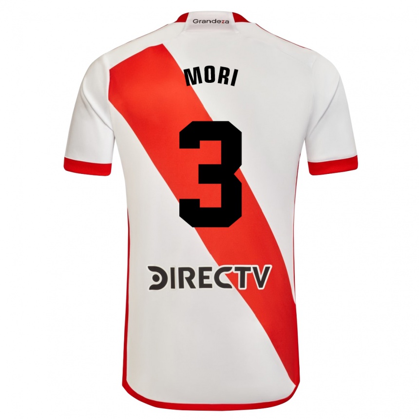 Herren Fußball Ramiro Funes Mori #3 Weiß Rot Heimtrikot Trikot 2023/24 T-Shirt Luxemburg