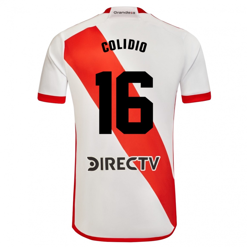 Herren Fußball Facundo Colidio #16 Weiß Rot Heimtrikot Trikot 2023/24 T-Shirt Luxemburg