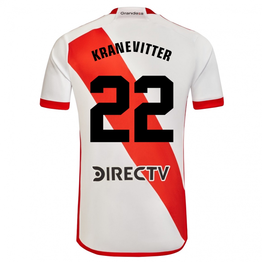 Herren Fußball Matias Kranevitter #22 Weiß Rot Heimtrikot Trikot 2023/24 T-Shirt Luxemburg