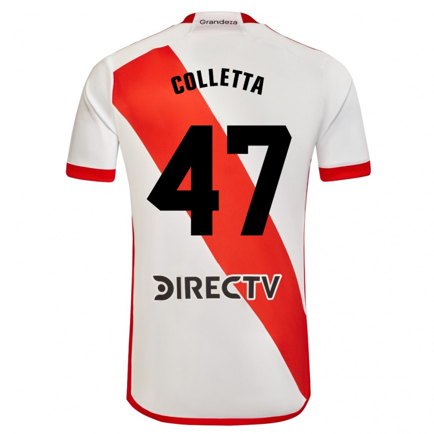 Herren Fußball Talo Colletta #47 Weiß Rot Heimtrikot Trikot 2023/24 T-Shirt Luxemburg
