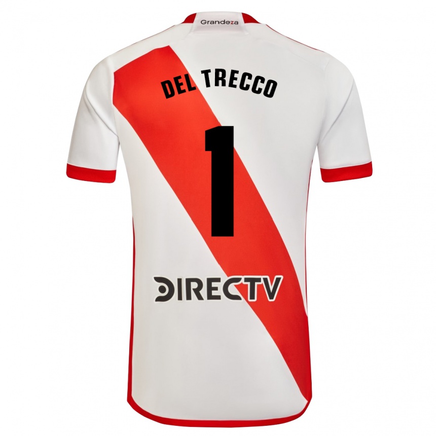 Herren Fußball Martina Del Trecco #1 Weiß Rot Heimtrikot Trikot 2023/24 T-Shirt Luxemburg