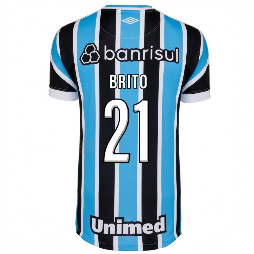 Herren Fußball Brito #21 Blau Heimtrikot Trikot 2023/24 T-Shirt Luxemburg