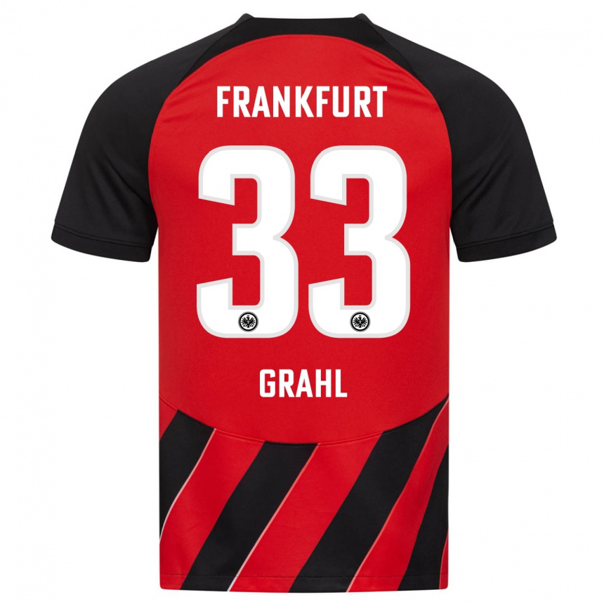 Herren Fußball Jens Grahl #33 Rot Schwarz Heimtrikot Trikot 2023/24 T-Shirt Luxemburg