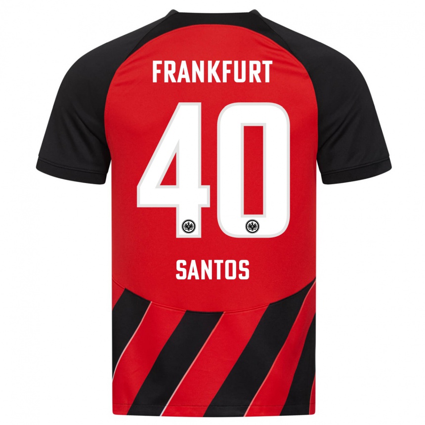 Herren Fußball Kauã Santos #40 Rot Schwarz Heimtrikot Trikot 2023/24 T-Shirt Luxemburg