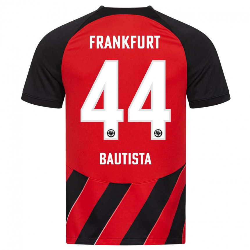 Herren Fußball Davis Bautista #44 Rot Schwarz Heimtrikot Trikot 2023/24 T-Shirt Luxemburg