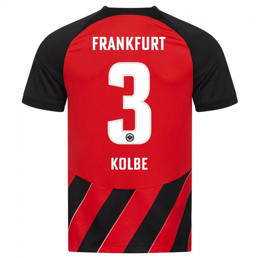 Herren Fußball Louis Kolbe #3 Rot Schwarz Heimtrikot Trikot 2023/24 T-Shirt Luxemburg
