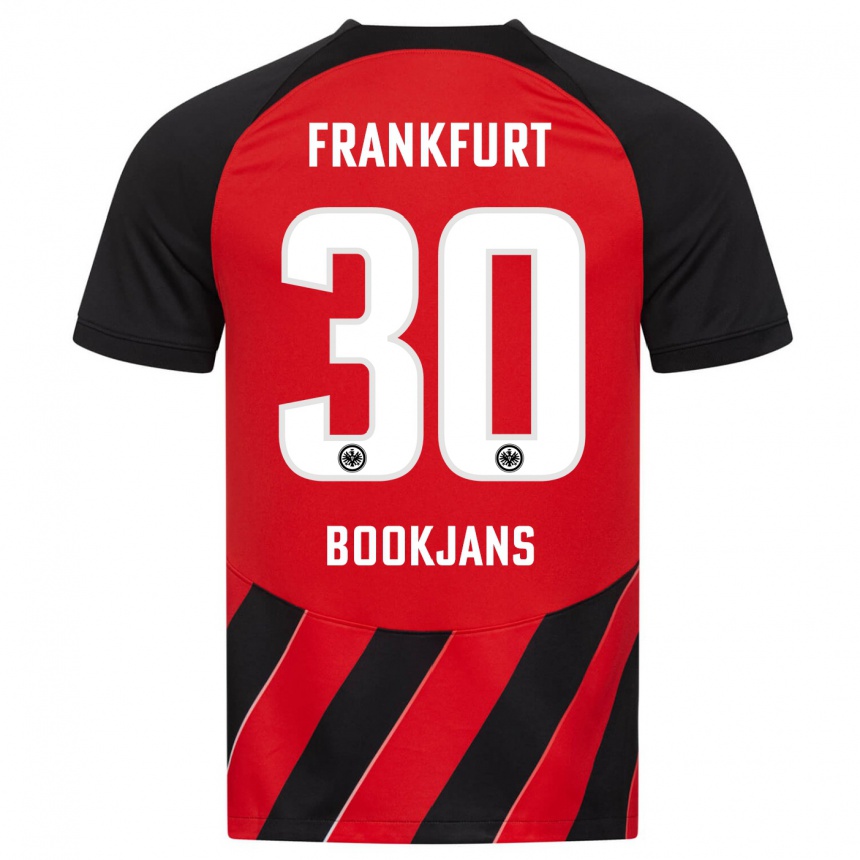 Herren Fußball Jakob Bookjans #30 Rot Schwarz Heimtrikot Trikot 2023/24 T-Shirt Luxemburg