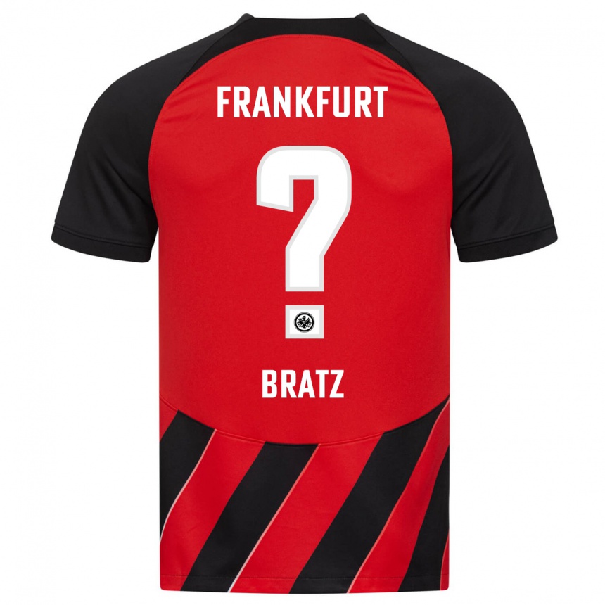 Herren Fußball Julian Brätz #0 Rot Schwarz Heimtrikot Trikot 2023/24 T-Shirt Luxemburg