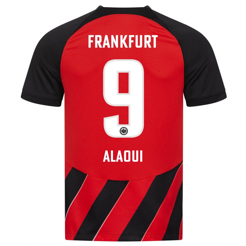 Herren Fußball Anas Alaoui #9 Rot Schwarz Heimtrikot Trikot 2023/24 T-Shirt Luxemburg