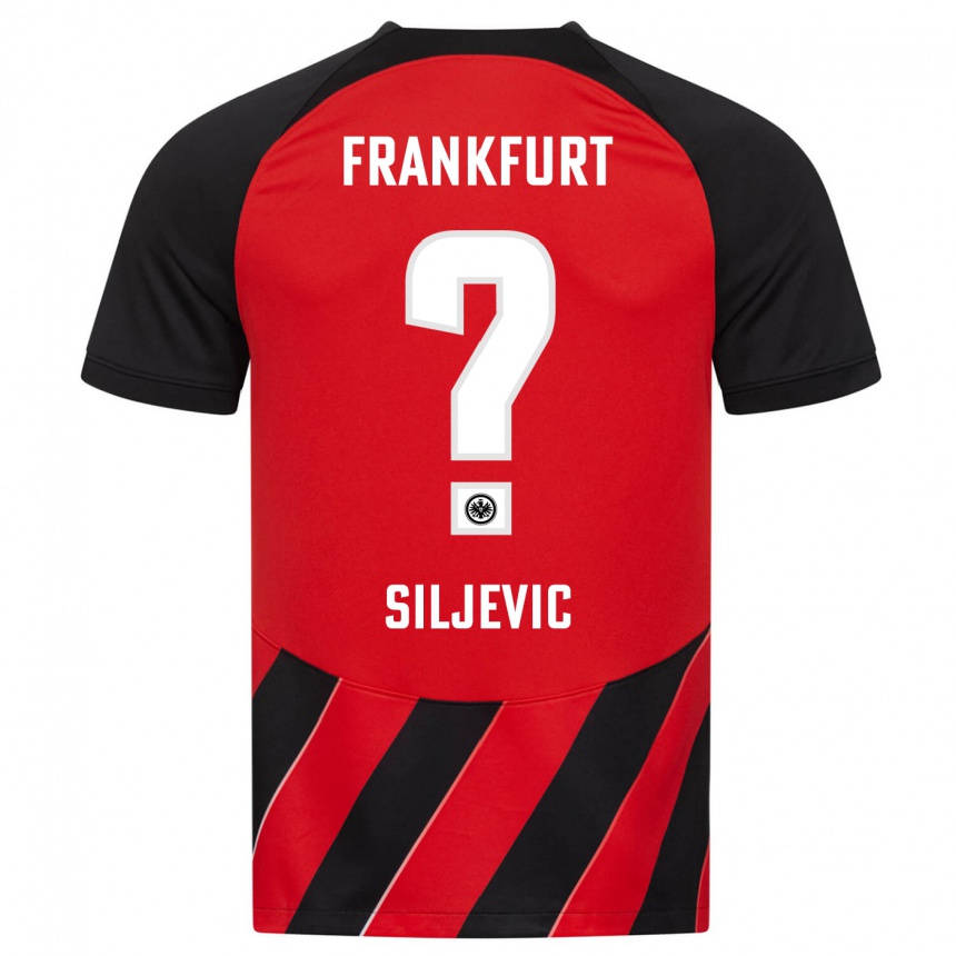 Herren Fußball Amil Siljevic #0 Rot Schwarz Heimtrikot Trikot 2023/24 T-Shirt Luxemburg