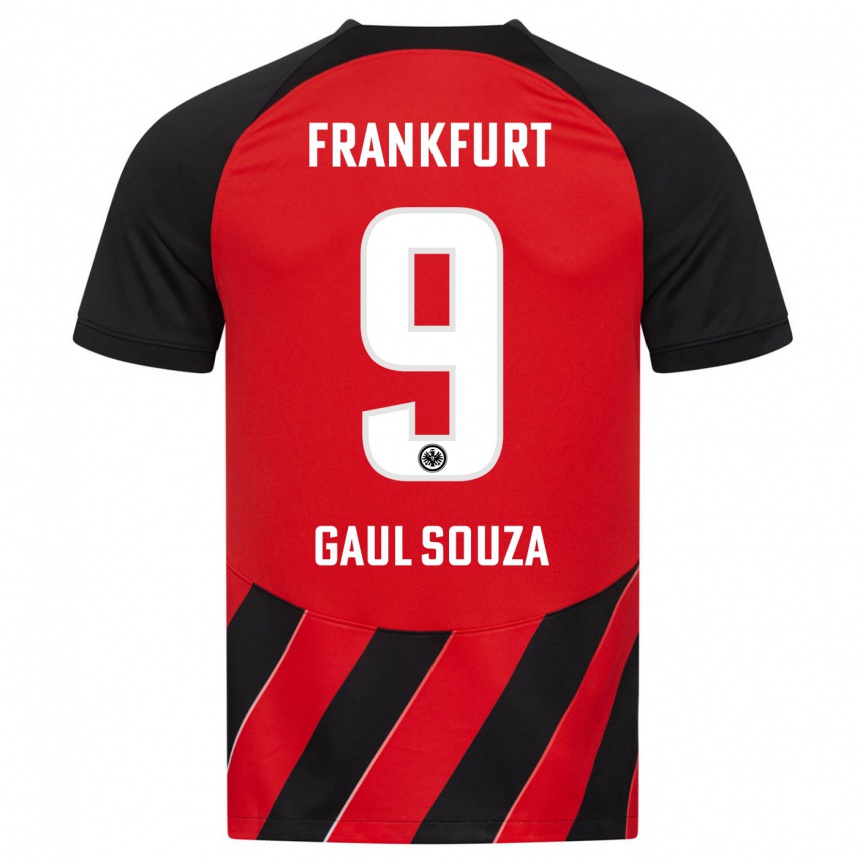 Herren Fußball Alessandro Gaul Souza #9 Rot Schwarz Heimtrikot Trikot 2023/24 T-Shirt Luxemburg