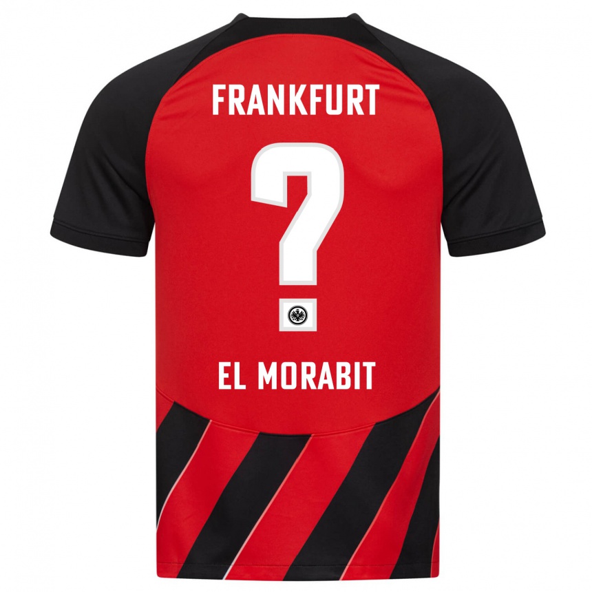 Herren Fußball Anas El Morabit #0 Rot Schwarz Heimtrikot Trikot 2023/24 T-Shirt Luxemburg