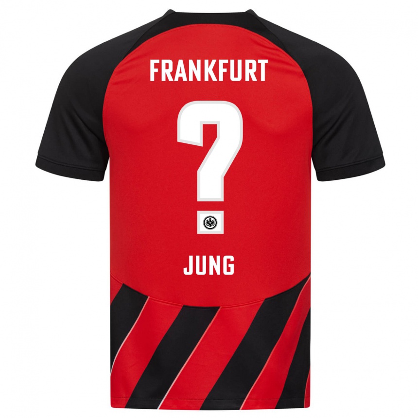 Herren Fußball Louis Jung #0 Rot Schwarz Heimtrikot Trikot 2023/24 T-Shirt Luxemburg