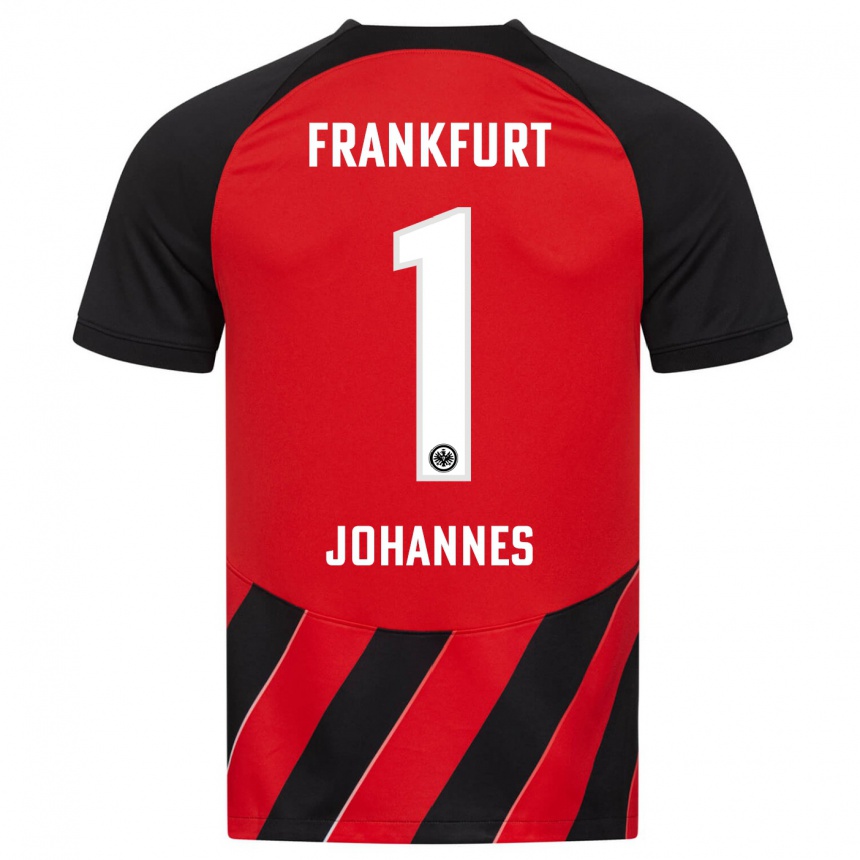 Herren Fußball Stina Johannes #1 Rot Schwarz Heimtrikot Trikot 2023/24 T-Shirt Luxemburg