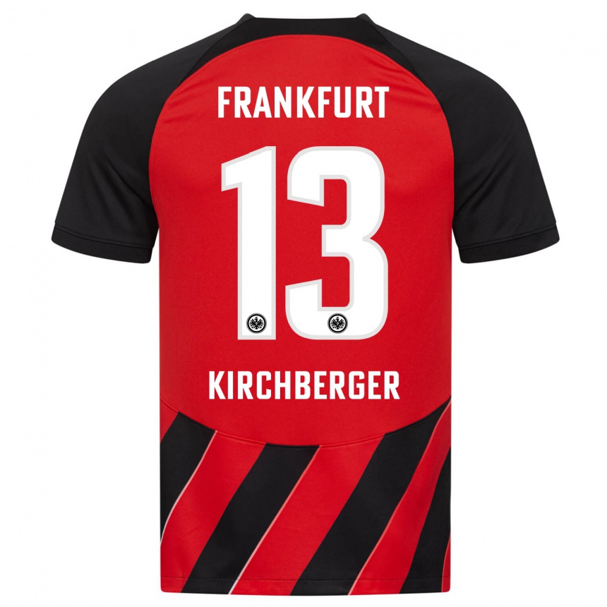 Herren Fußball Virginia Kirchberger #13 Rot Schwarz Heimtrikot Trikot 2023/24 T-Shirt Luxemburg