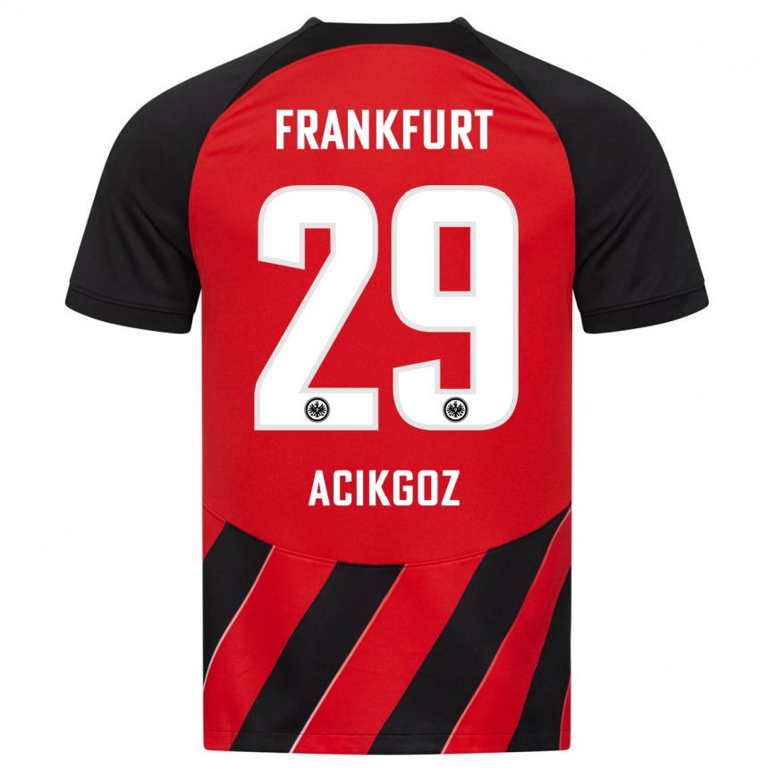 Herren Fußball Dilara Acikgoz #29 Rot Schwarz Heimtrikot Trikot 2023/24 T-Shirt Luxemburg