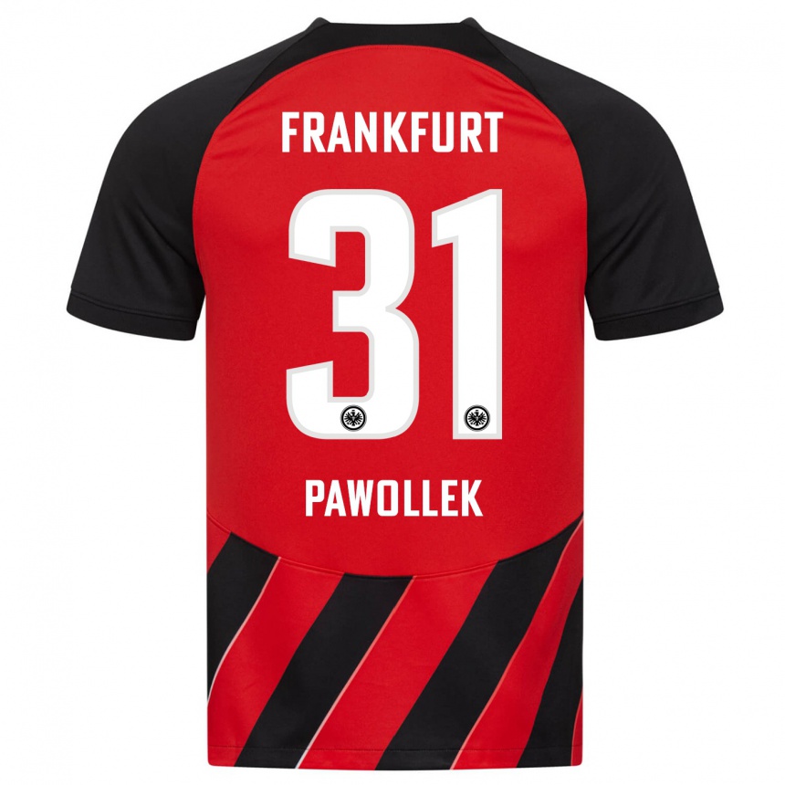 Herren Fußball Tanja Pawollek #31 Rot Schwarz Heimtrikot Trikot 2023/24 T-Shirt Luxemburg