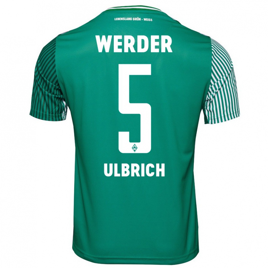Herren Fußball Michelle Ulbrich #5 Grün Heimtrikot Trikot 2023/24 T-Shirt Luxemburg