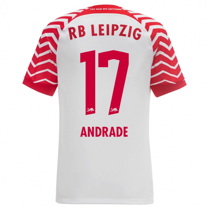 Herren Fußball Lydia Andrade #17 Weiß Heimtrikot Trikot 2023/24 T-Shirt Luxemburg