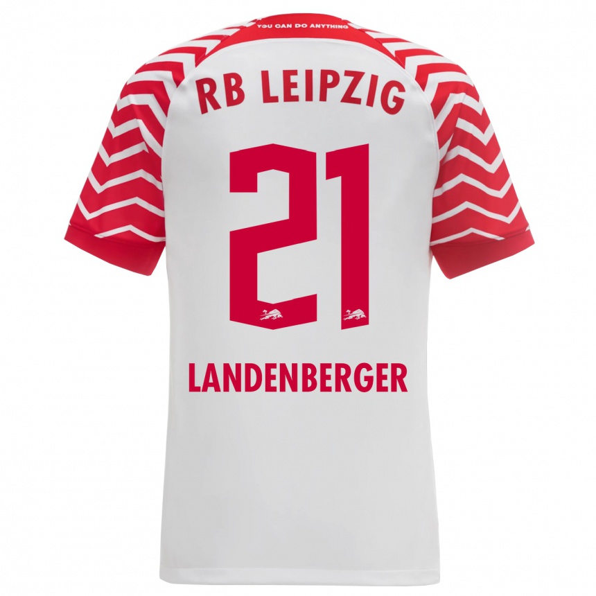 Herren Fußball Julia Landenberger #21 Weiß Heimtrikot Trikot 2023/24 T-Shirt Luxemburg