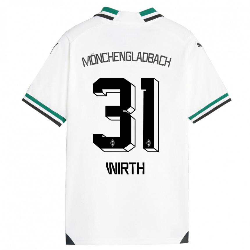 Herren Fußball Linus Wirth #31 Weiß Grün Heimtrikot Trikot 2023/24 T-Shirt Luxemburg