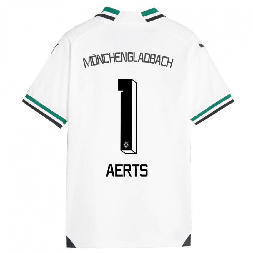 Herren Fußball Liv Aerts #1 Weiß Grün Heimtrikot Trikot 2023/24 T-Shirt Luxemburg