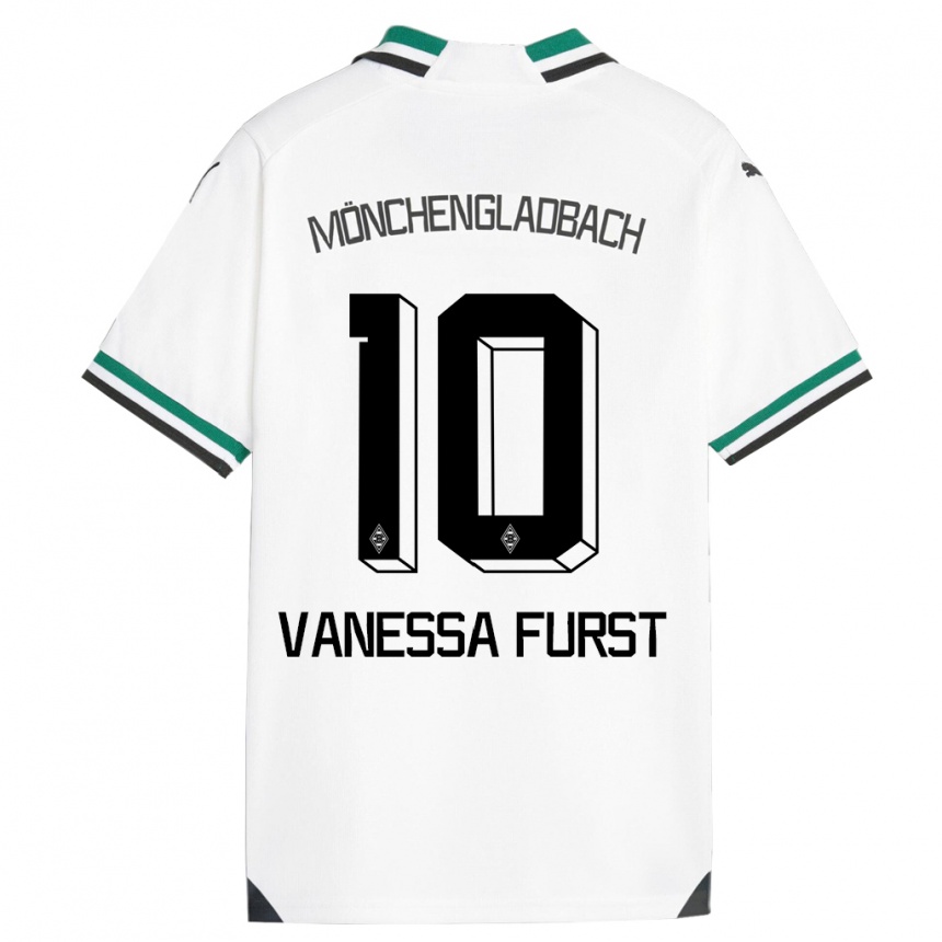 Herren Fußball Vanessa Fürst #10 Weiß Grün Heimtrikot Trikot 2023/24 T-Shirt Luxemburg