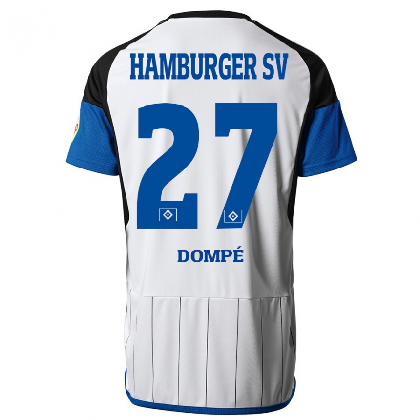 Herren Fußball Jean-Luc Dompé #27 Weiß Heimtrikot Trikot 2023/24 T-Shirt Luxemburg