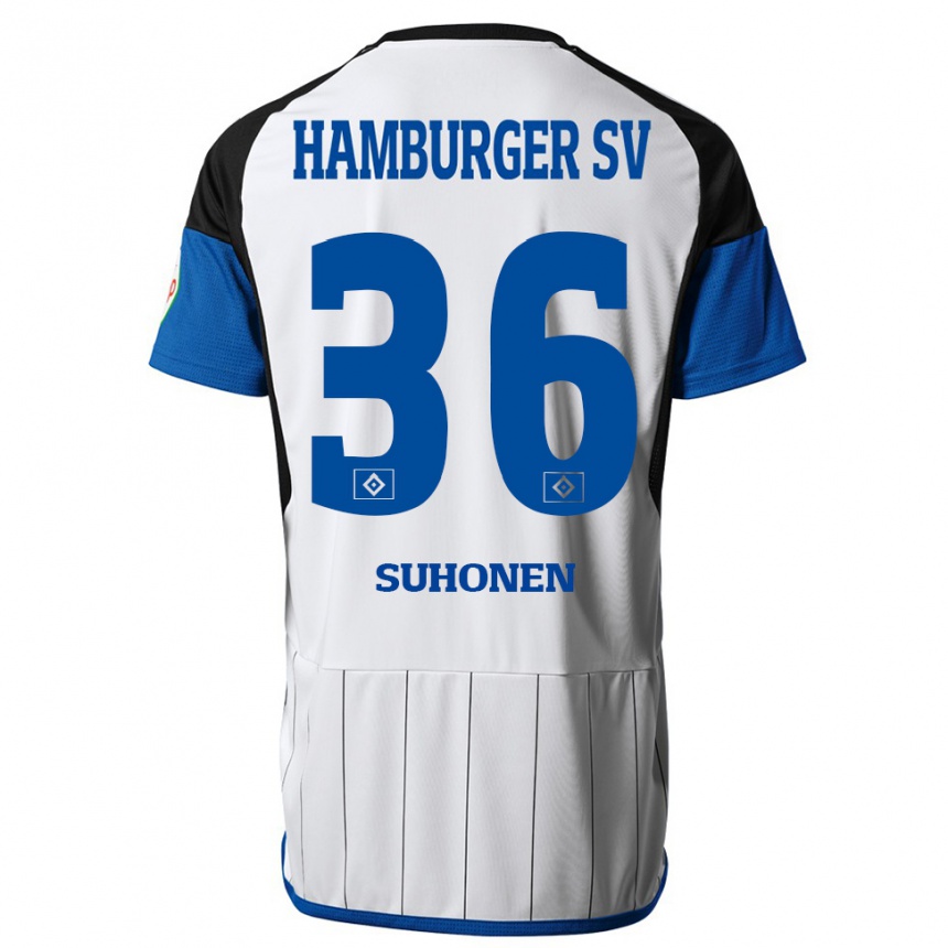 Herren Fußball Anssi Suhonen #36 Weiß Heimtrikot Trikot 2023/24 T-Shirt Luxemburg