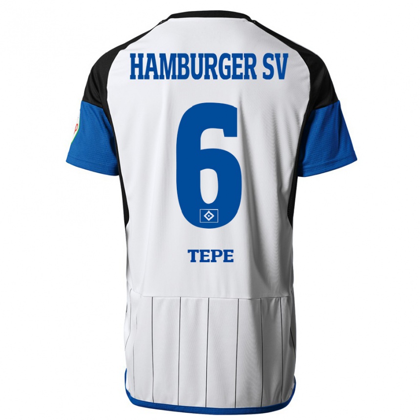 Herren Fußball Niklas Tepe #6 Weiß Heimtrikot Trikot 2023/24 T-Shirt Luxemburg