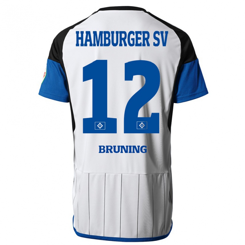 Herren Fußball Malte Brüning #12 Weiß Heimtrikot Trikot 2023/24 T-Shirt Luxemburg