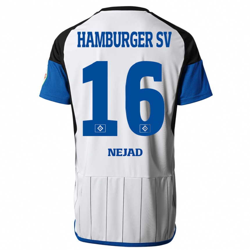 Herren Fußball Milad Nejad #16 Weiß Heimtrikot Trikot 2023/24 T-Shirt Luxemburg