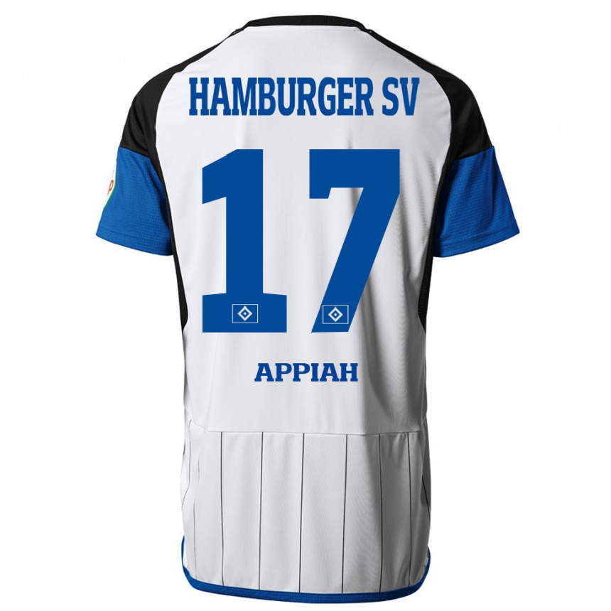 Herren Fußball Emmanuel Appiah #17 Weiß Heimtrikot Trikot 2023/24 T-Shirt Luxemburg
