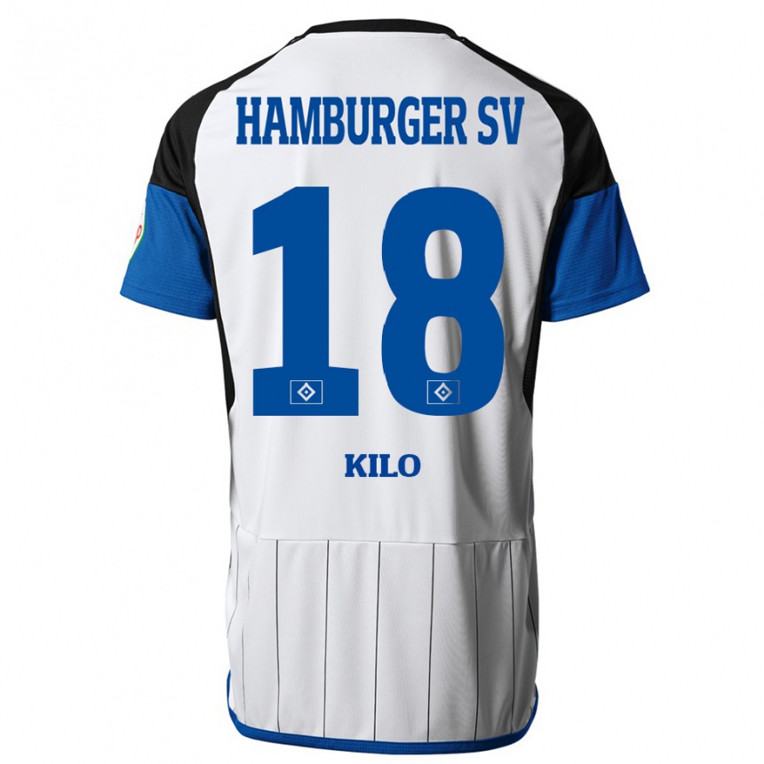 Herren Fußball Jesse Kilo #18 Weiß Heimtrikot Trikot 2023/24 T-Shirt Luxemburg