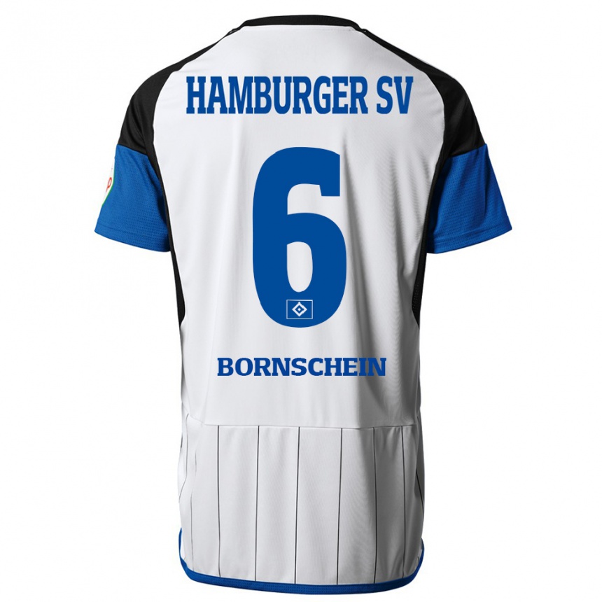 Herren Fußball Lukas Bornschein #6 Weiß Heimtrikot Trikot 2023/24 T-Shirt Luxemburg