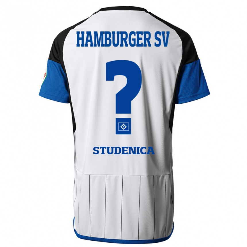 Herren Fußball Aron Studenica #0 Weiß Heimtrikot Trikot 2023/24 T-Shirt Luxemburg