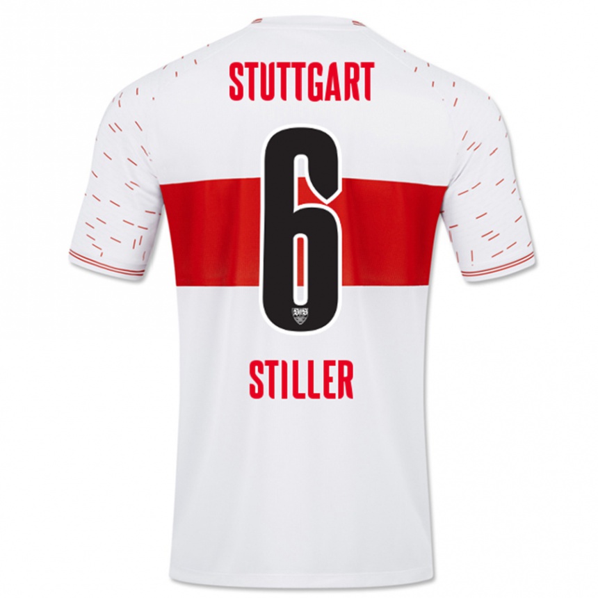 Herren Fußball Angelo Stiller #6 Weiß Heimtrikot Trikot 2023/24 T-Shirt Luxemburg