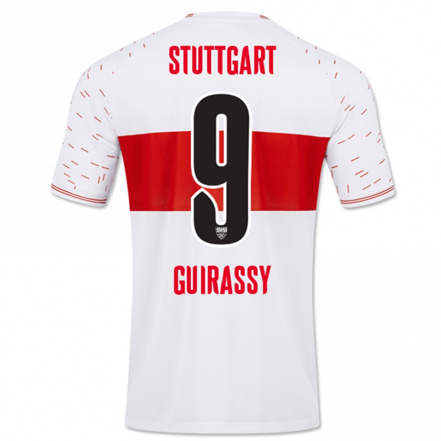 Herren Fußball Serhou Guirassy #9 Weiß Heimtrikot Trikot 2023/24 T-Shirt Luxemburg