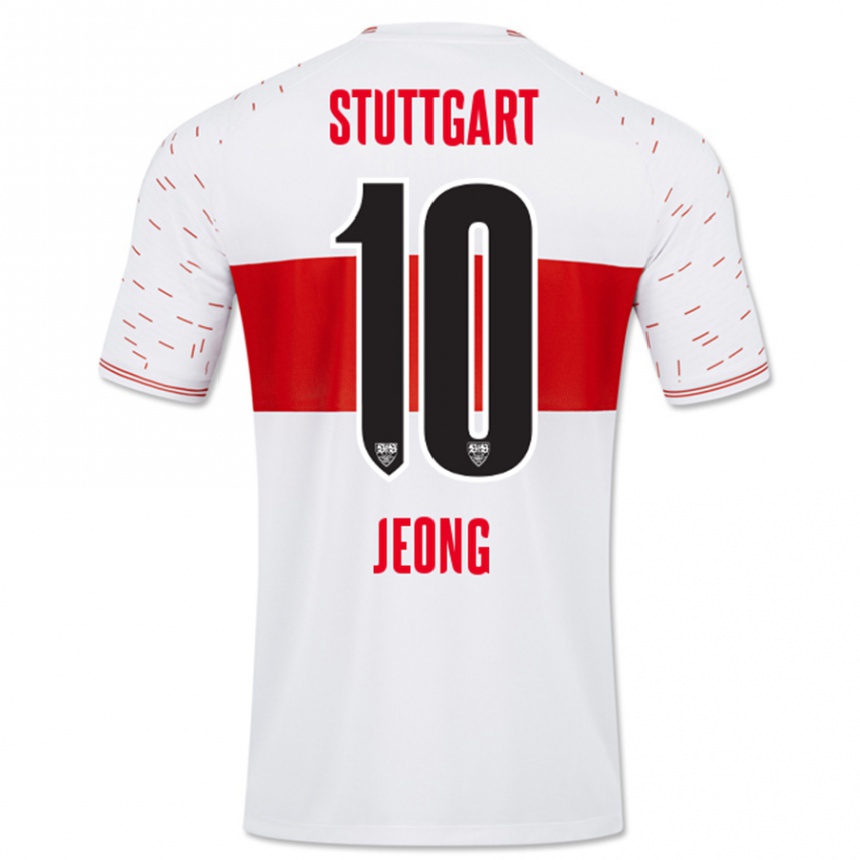 Herren Fußball Woo-Yeong Jeong #10 Weiß Heimtrikot Trikot 2023/24 T-Shirt Luxemburg