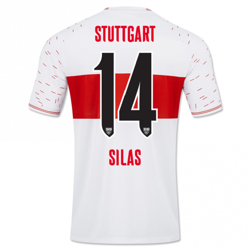 Herren Fußball Silas #14 Weiß Heimtrikot Trikot 2023/24 T-Shirt Luxemburg