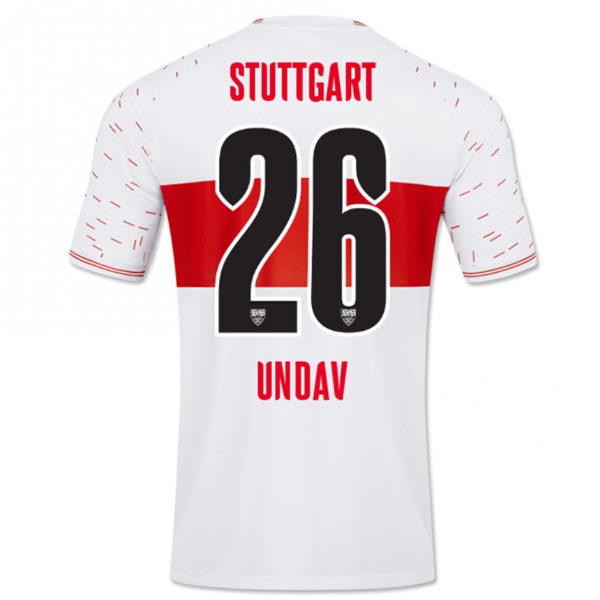 Herren Fußball Deniz Undav #26 Weiß Heimtrikot Trikot 2023/24 T-Shirt Luxemburg