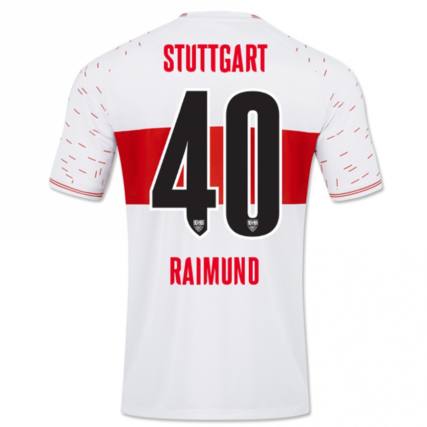 Herren Fußball Luca Raimund #40 Weiß Heimtrikot Trikot 2023/24 T-Shirt Luxemburg