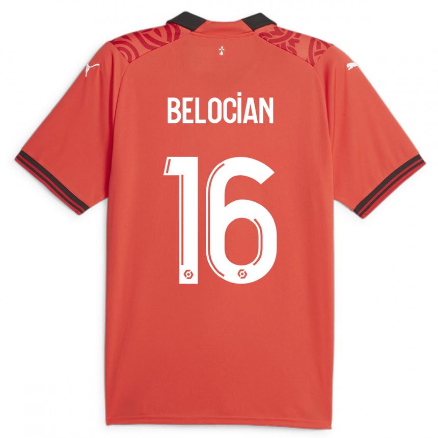 Herren Fußball Jeanuël Belocian #16 Rot Heimtrikot Trikot 2023/24 T-Shirt Luxemburg