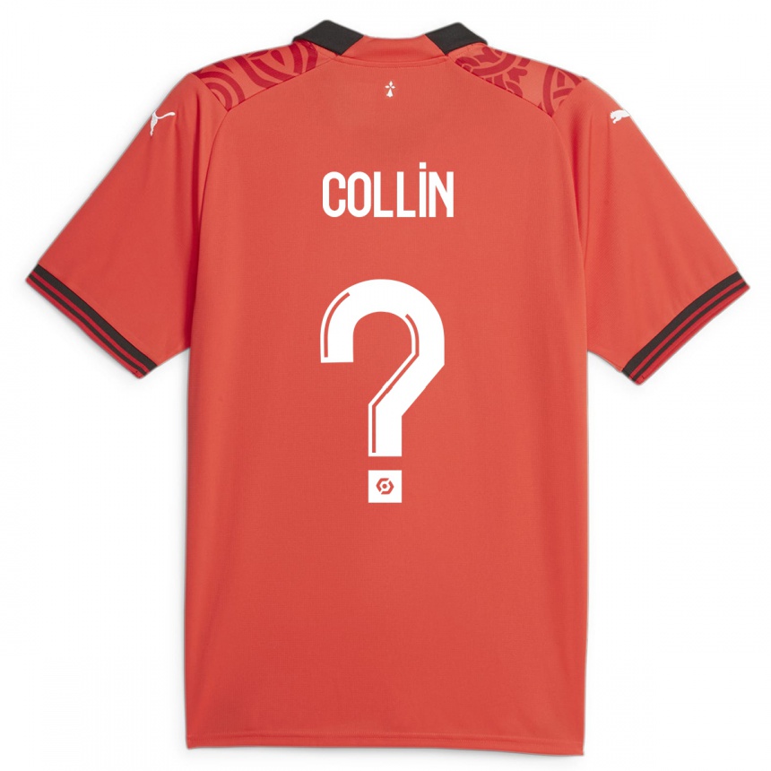 Herren Fußball Théo Collin #0 Rot Heimtrikot Trikot 2023/24 T-Shirt Luxemburg