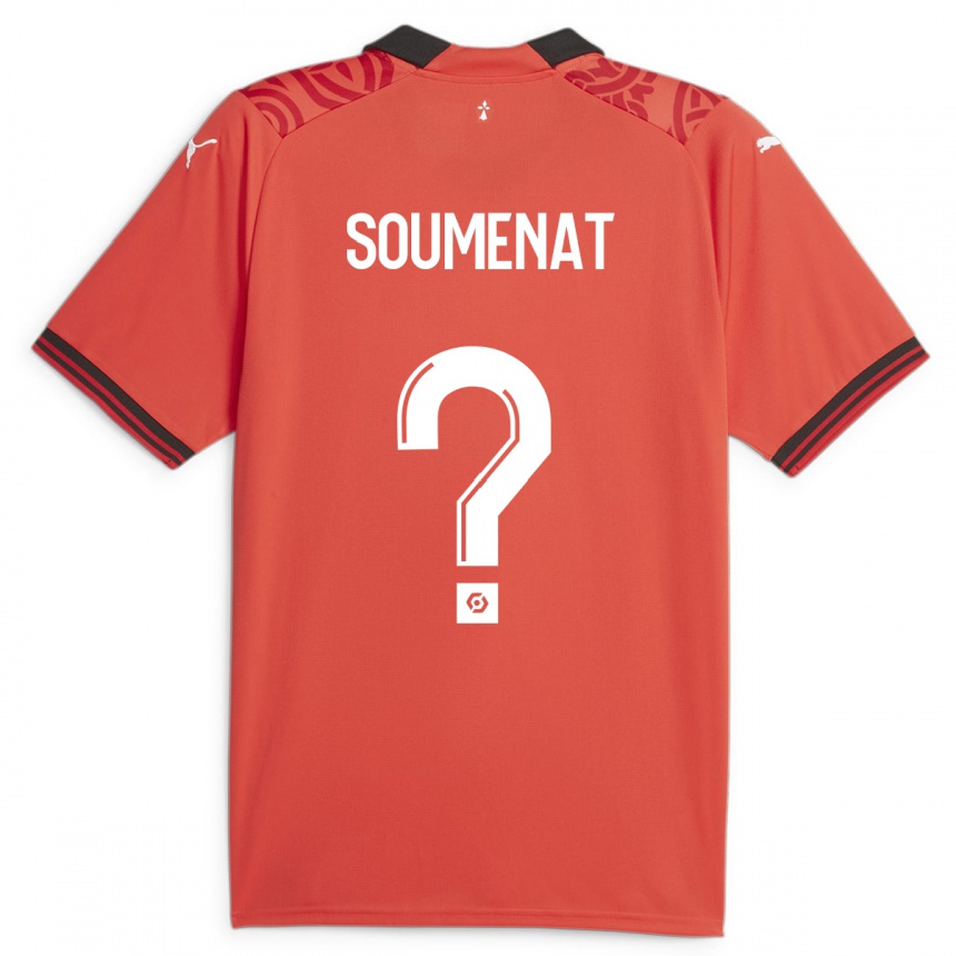 Herren Fußball Flavien Soumenat #0 Rot Heimtrikot Trikot 2023/24 T-Shirt Luxemburg