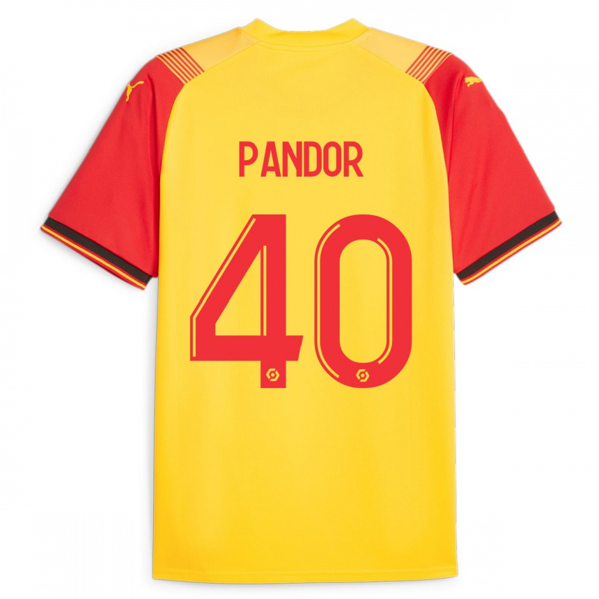 Herren Fußball Yannick Pandor #40 Gelb Heimtrikot Trikot 2023/24 T-Shirt Luxemburg