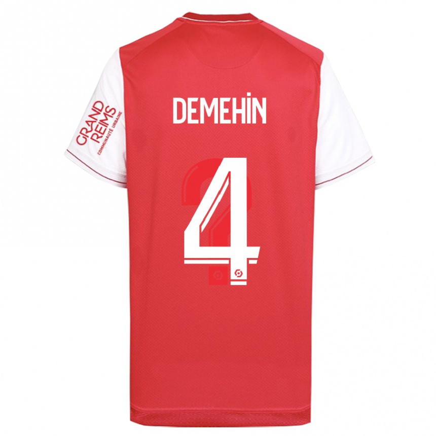 Herren Fußball Blessing Demehin #4 Rot Heimtrikot Trikot 2023/24 T-Shirt Luxemburg